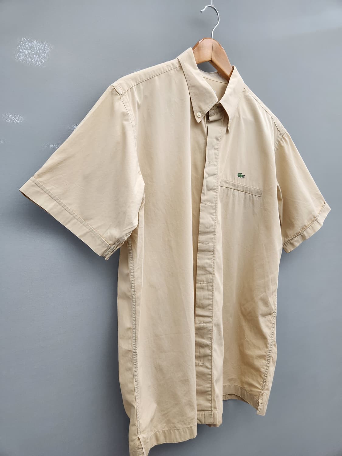 라코스테 로고 베이지 히든 반팔 셔츠 상품이미지2