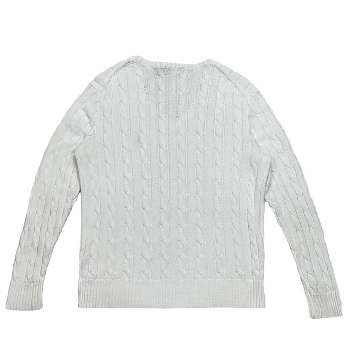RALPH LAUREN 화이트 브이넥 케이블 니트 S 상품이미지9