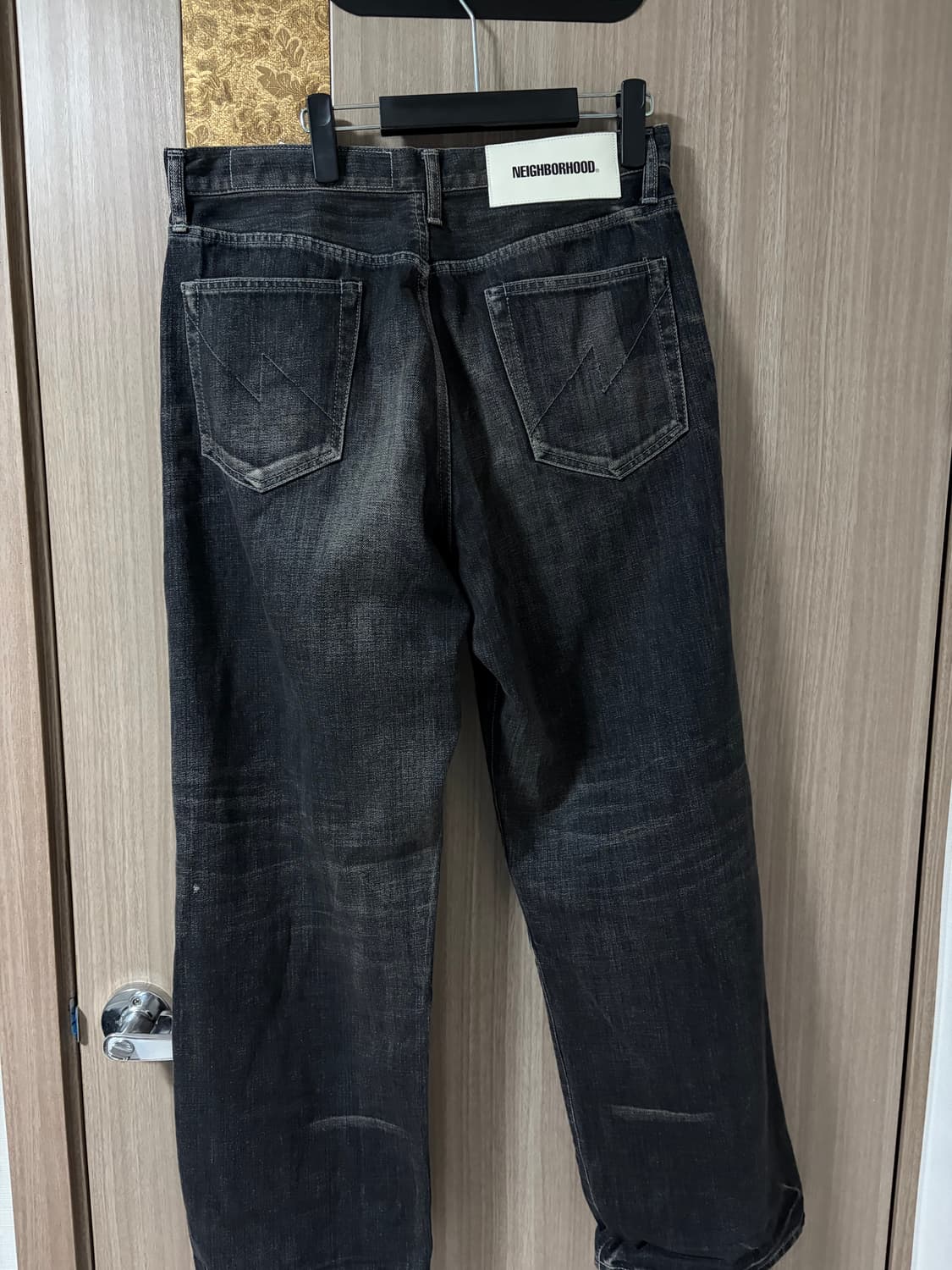 네이버후드 24aw 워시드 데님 DP 와이드 블랙 M 상품이미지6