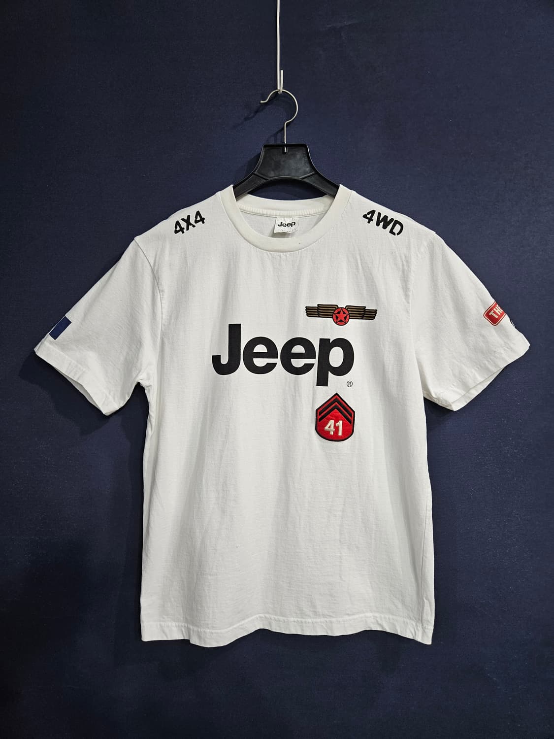 지프 프린팅 화이트 남성 100 반팔티  상품이미지1