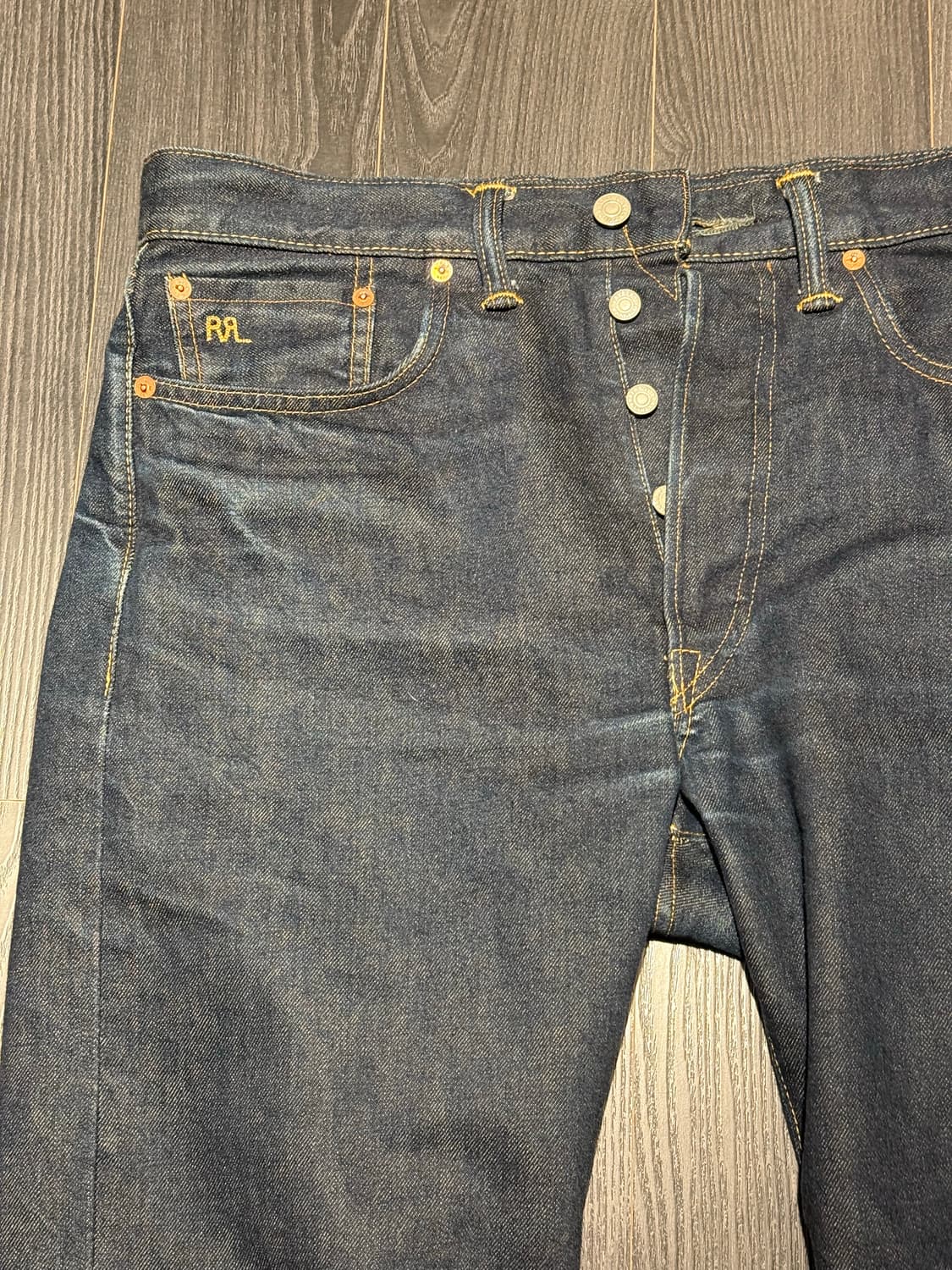 rrl 스트레이트핏 원스 워시 셀비지 진 33x32 (실사이즈32) 상품이미지3