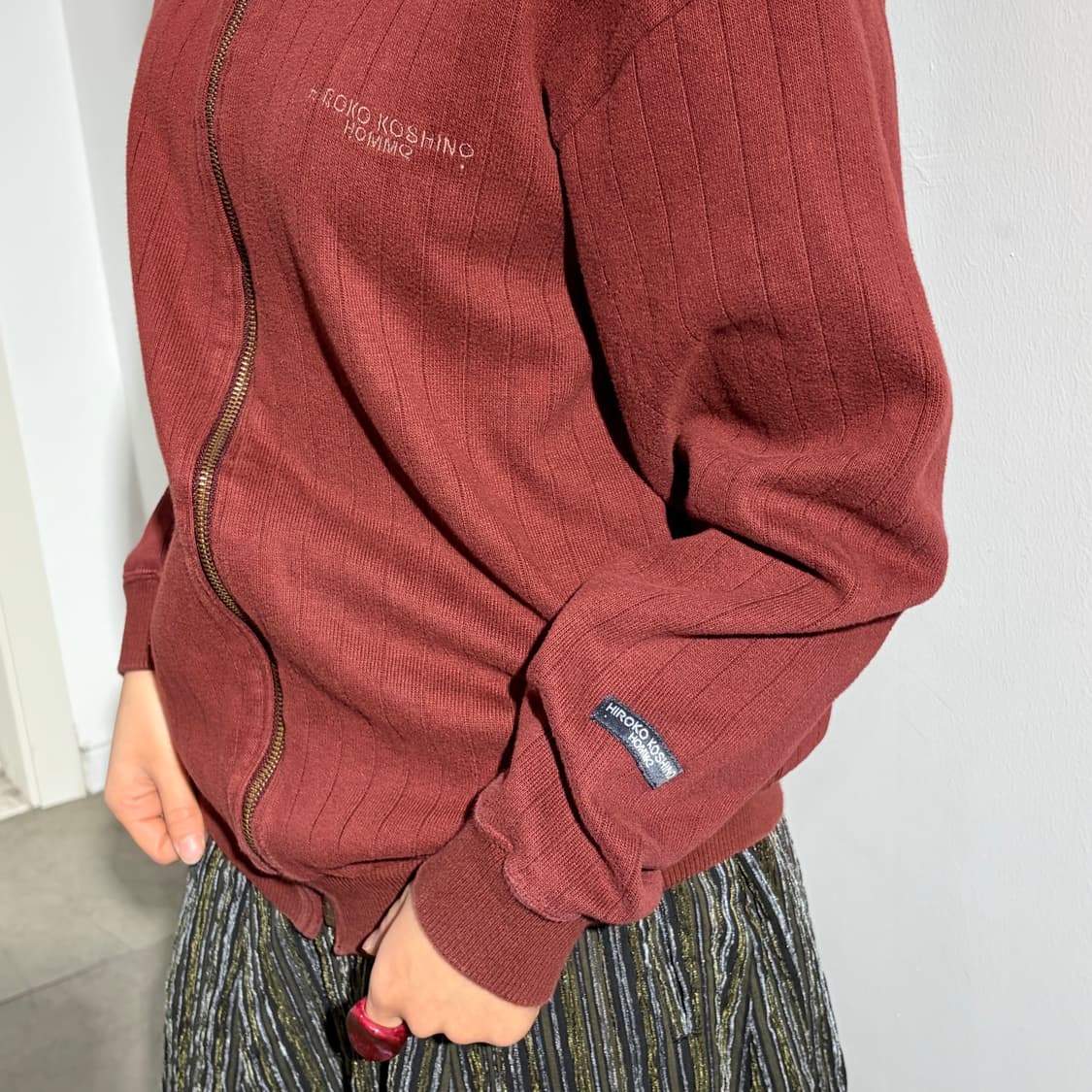 히로코 코시노 옴므 버건디 코튼 자켓 상품이미지3