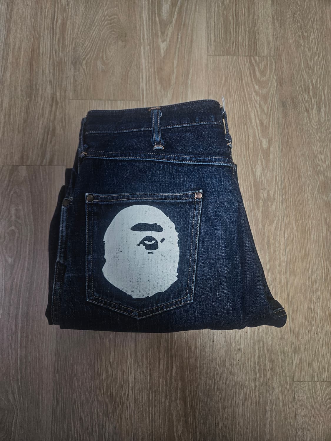 베이프 사루 로고 데님 바지 상품이미지2