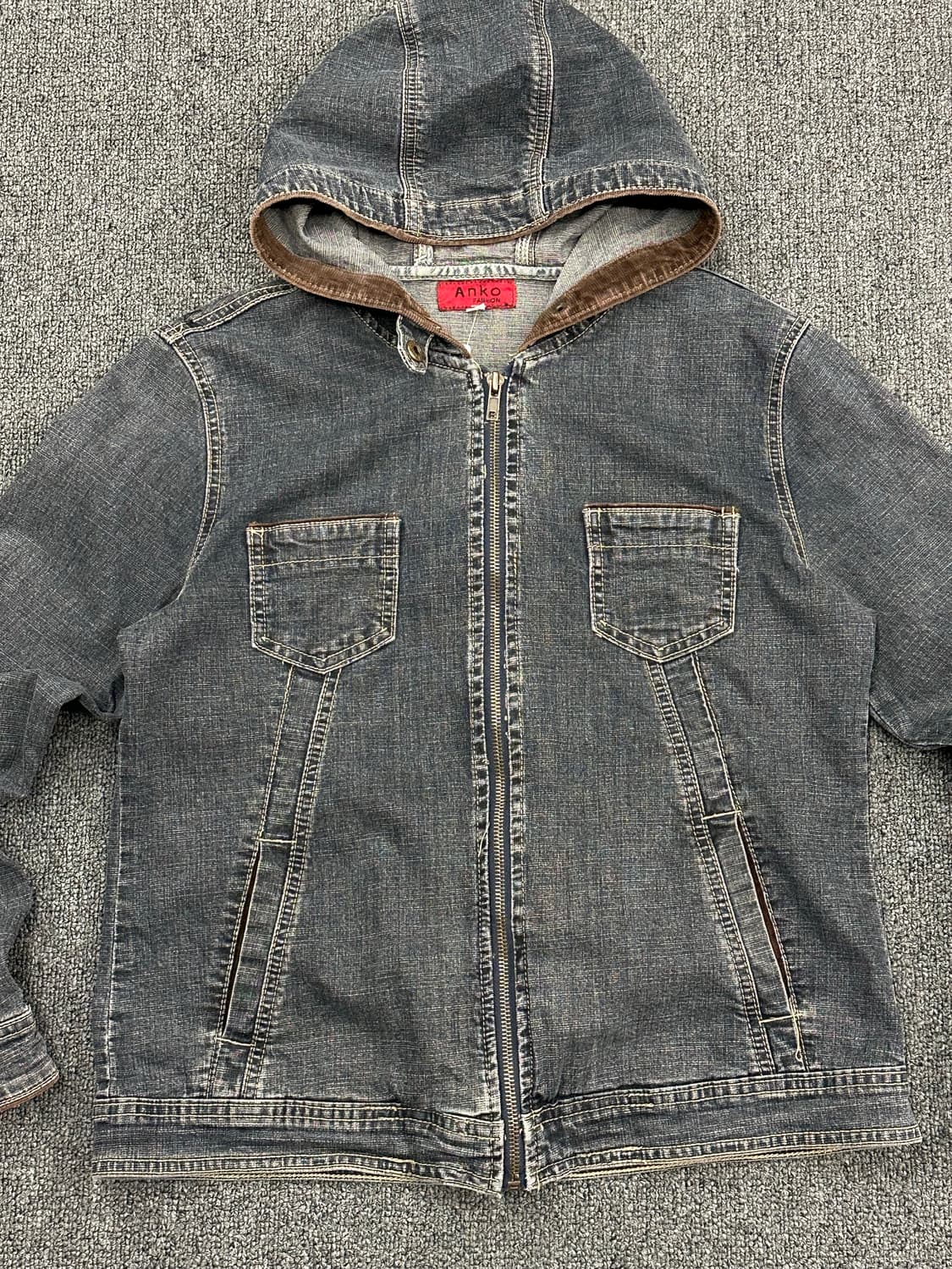 L)Anko 빈티지 데님 후드집업 자켓 상품이미지3