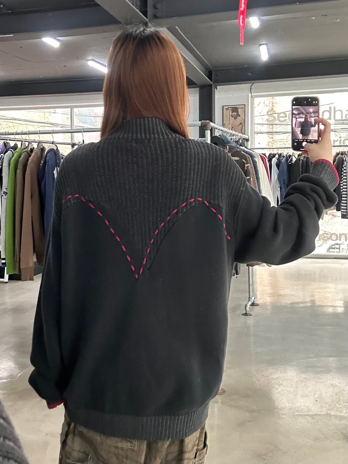 리바이스 00s 스티치로고 헤비니트집업  상품이미지2