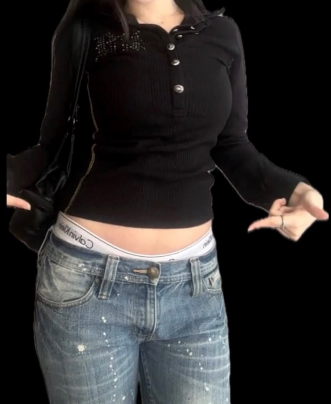 빅 버튼 레이어드형 세미 슬림 롱 슬리브 상품이미지2