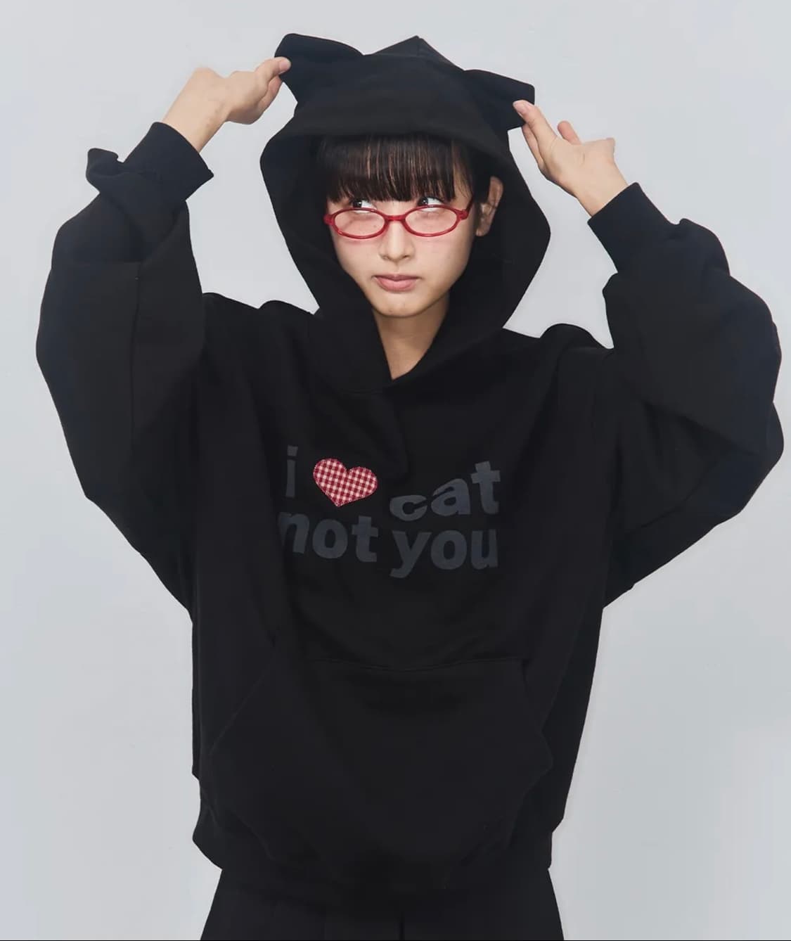 LOVE CAT NOT YOU CAT EAR HOODIE 상품이미지1