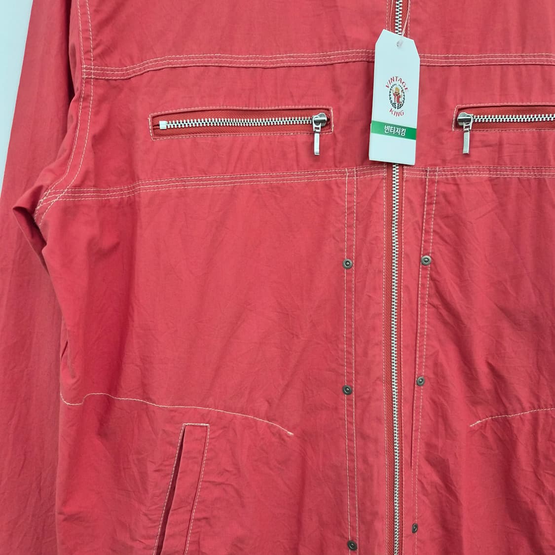 까스텔바작 레드 컬러 풀집업 자켓 남성 L 상품이미지2