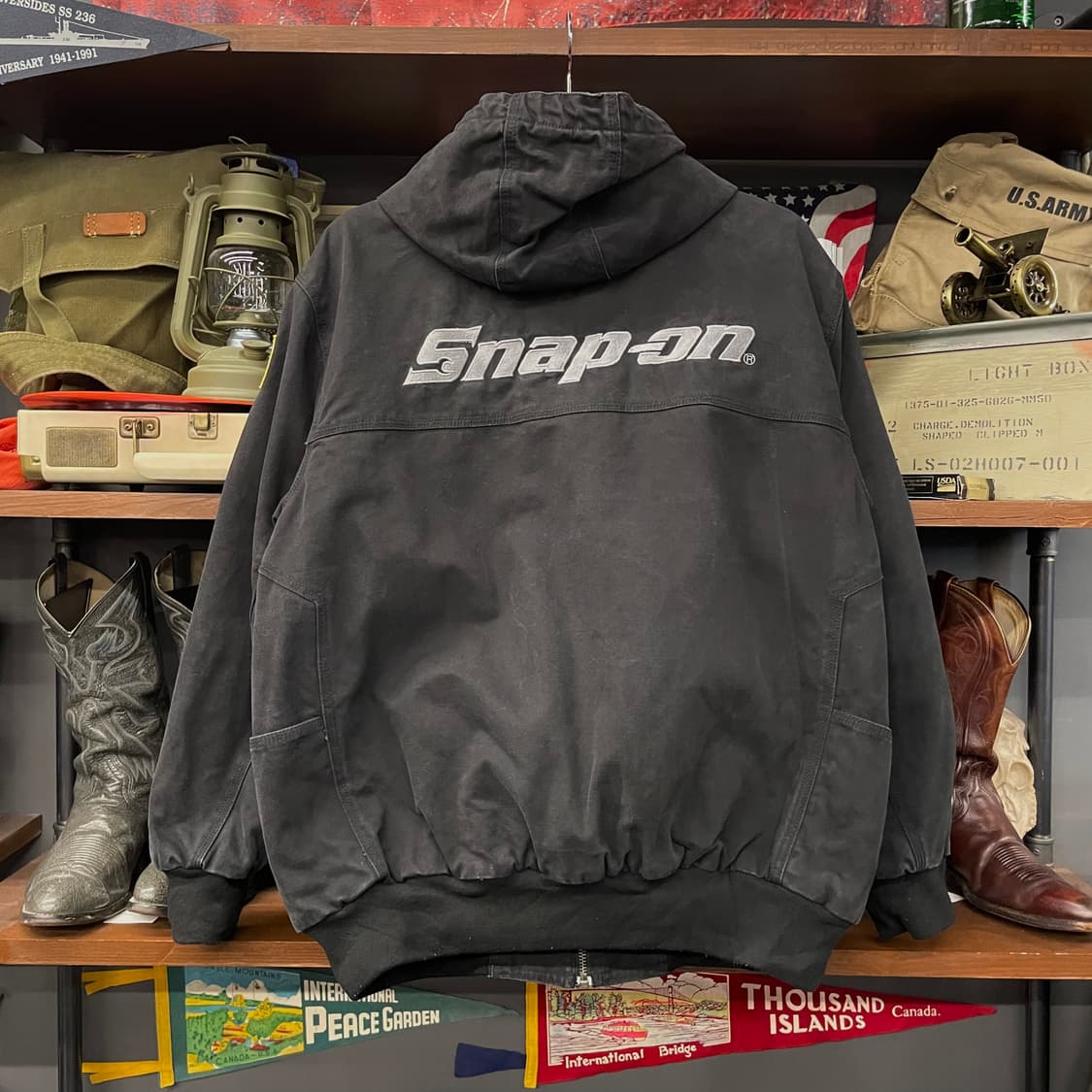 10s 스냅온 Snap-on 워시드 성조기 패치 액티브 레이싱 워크 자켓 상품이미지2