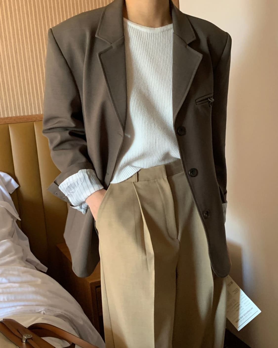 블레이저 자켓 카키 상품이미지2