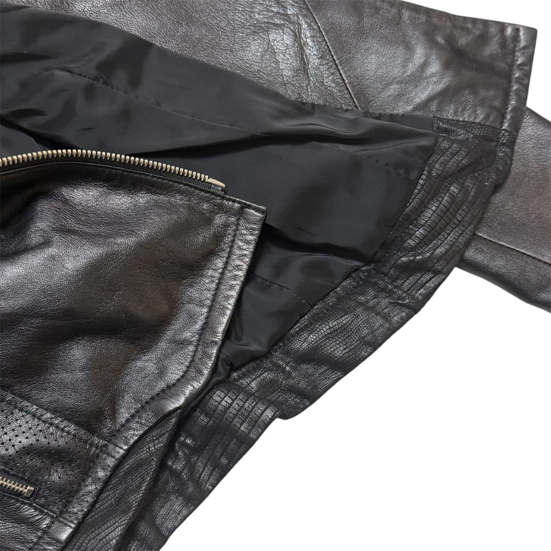 10s 뱀피디테일 선페이딩 램스킨자켓 상품이미지5