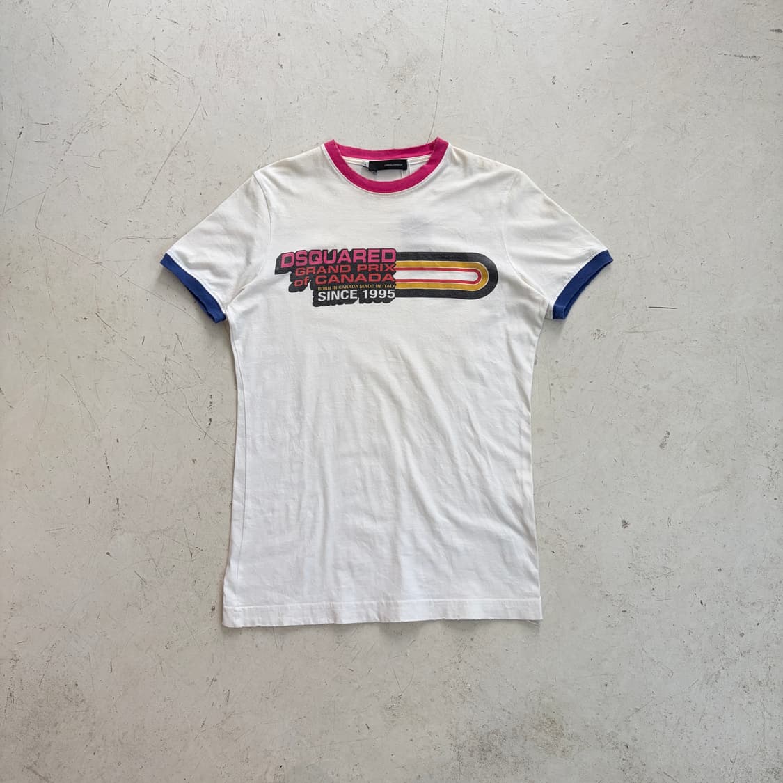 디스퀘어드 빈티지 링거 반팔티 S 상품이미지1