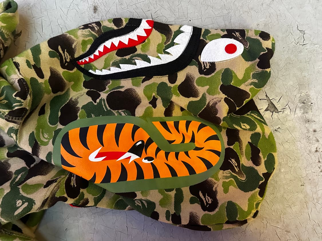 베이프 샤크 후드 카키 M 상품이미지4