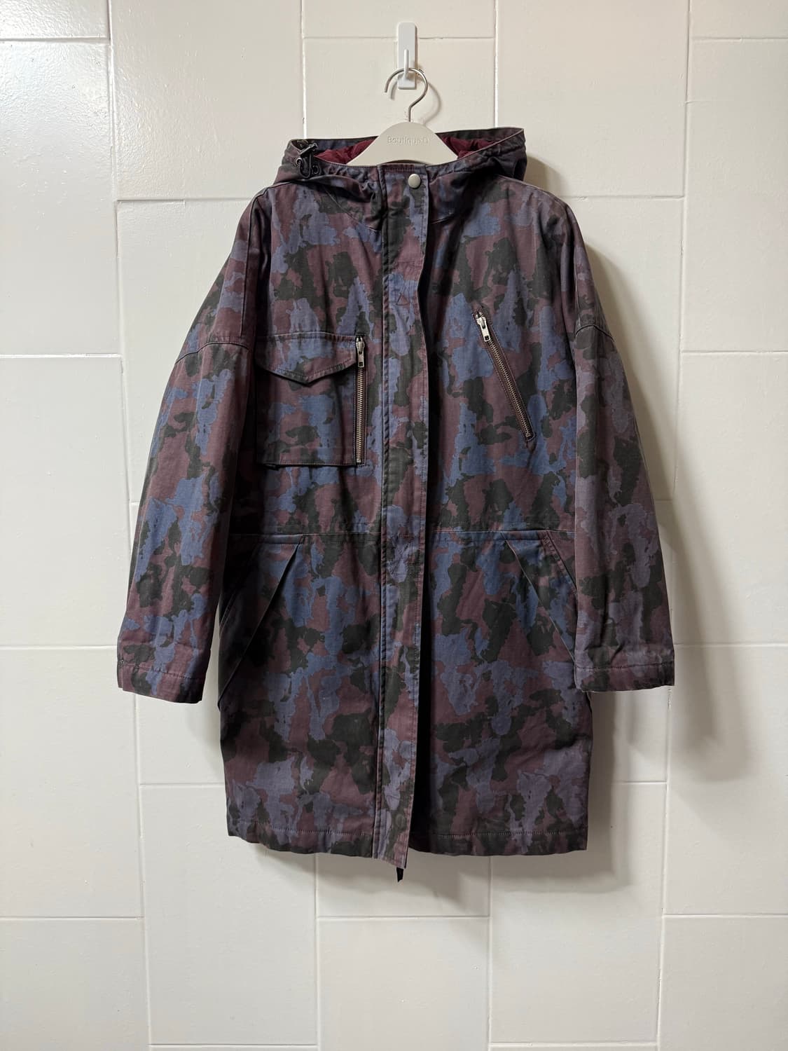 우드우드 롱 카모 후드 코트 상품이미지1