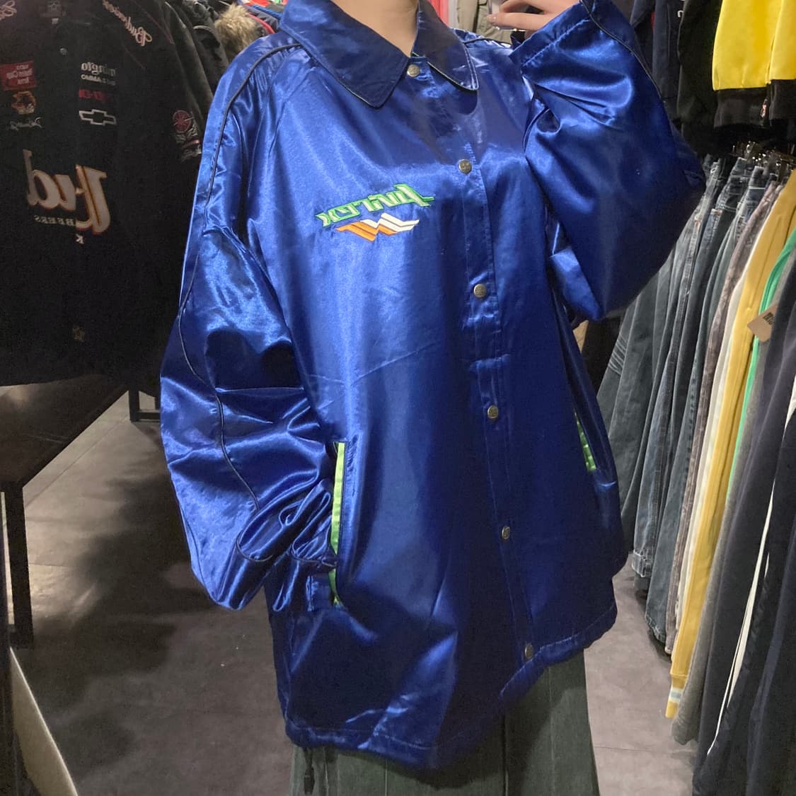 [IM] 아비렉스 새틴 블루 자켓 상품이미지4