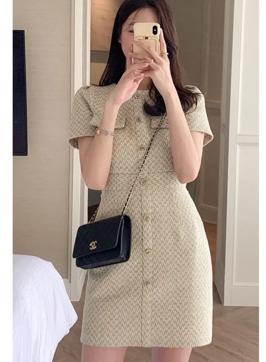 렌느 포니 트위드 원피스 S 상품이미지1