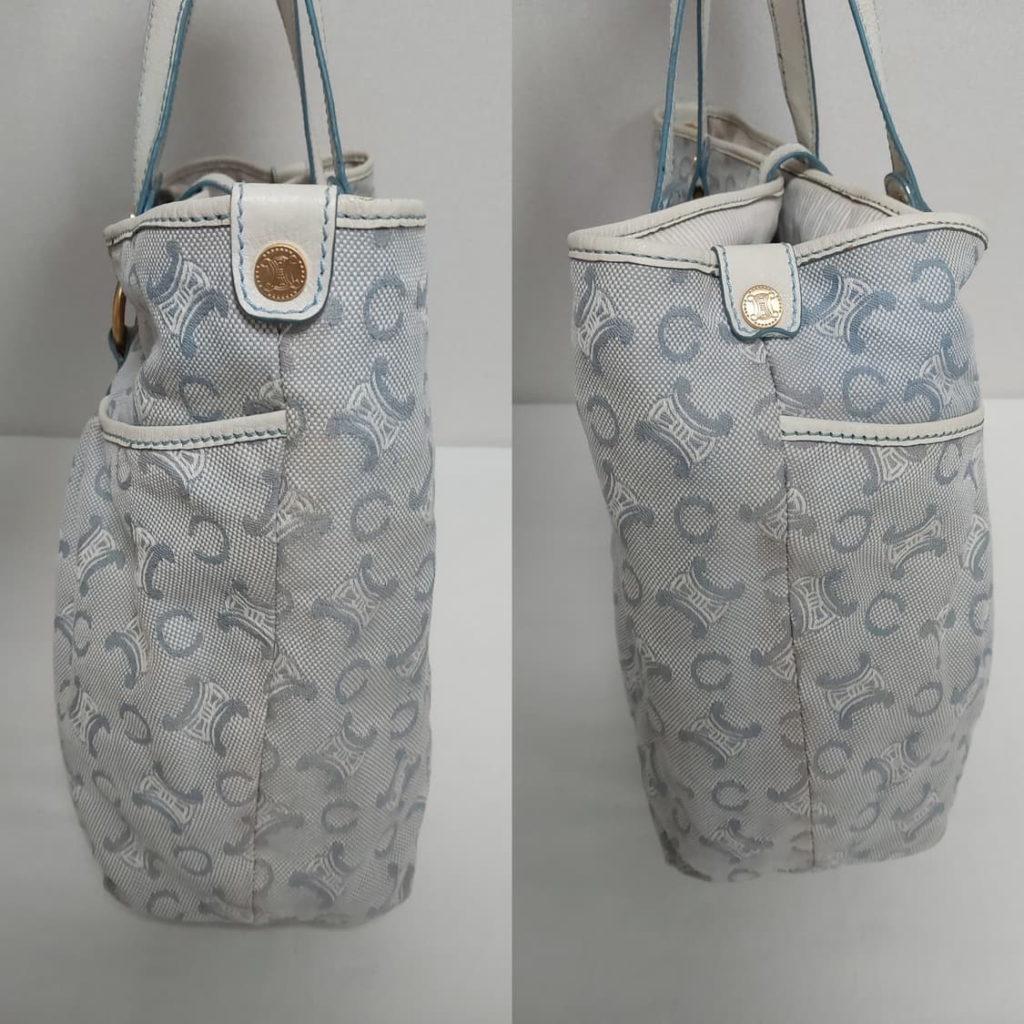 셀린느 트리오페 스카이블루 캔버스 숄더백 (정품) 상품이미지5