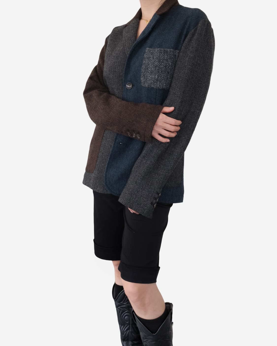 Naval Harris Tweed Patchwork Jacket 상품이미지3