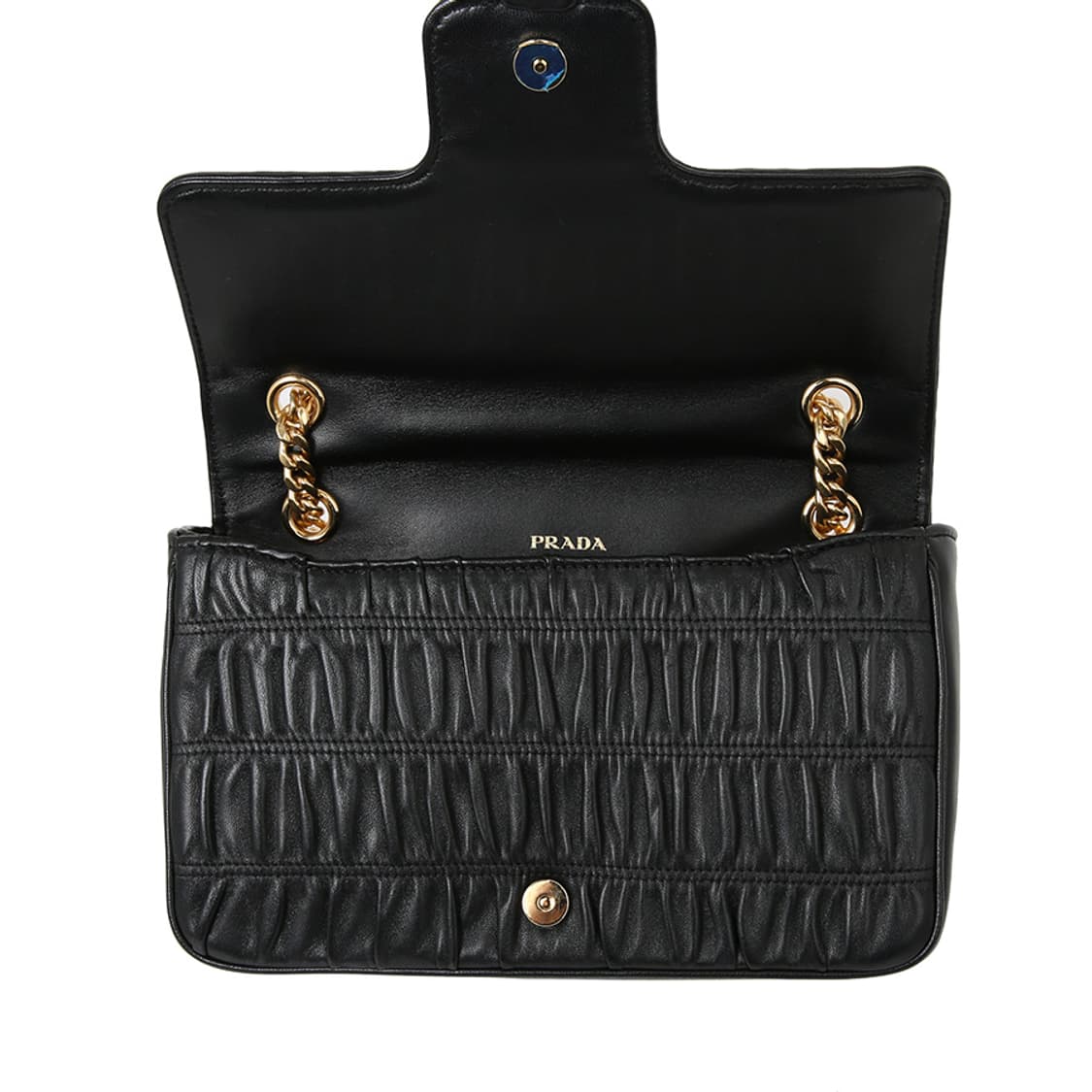 프라다 나파 고프레 체인 숄더백 블랙 플랩 크로스 1BD235 상품이미지10