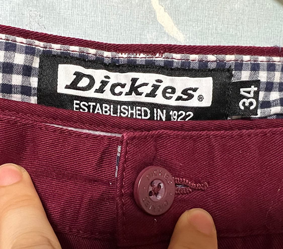 디키즈 롤업 깅엄체크 언더체크 남자 하프 반바지 프리미엄 마룬 L 33 상품이미지4