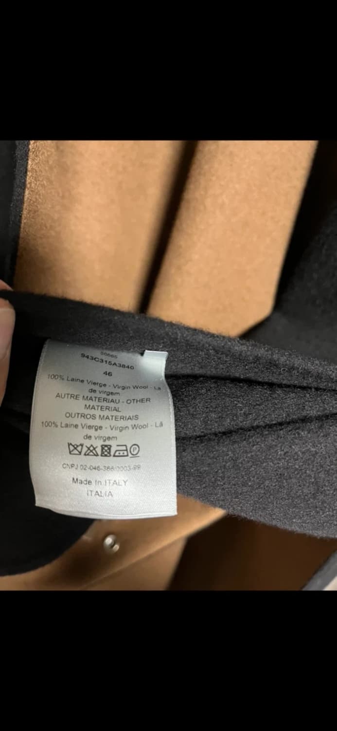 디올 남성 블랙 오버핏 코트 상품이미지4