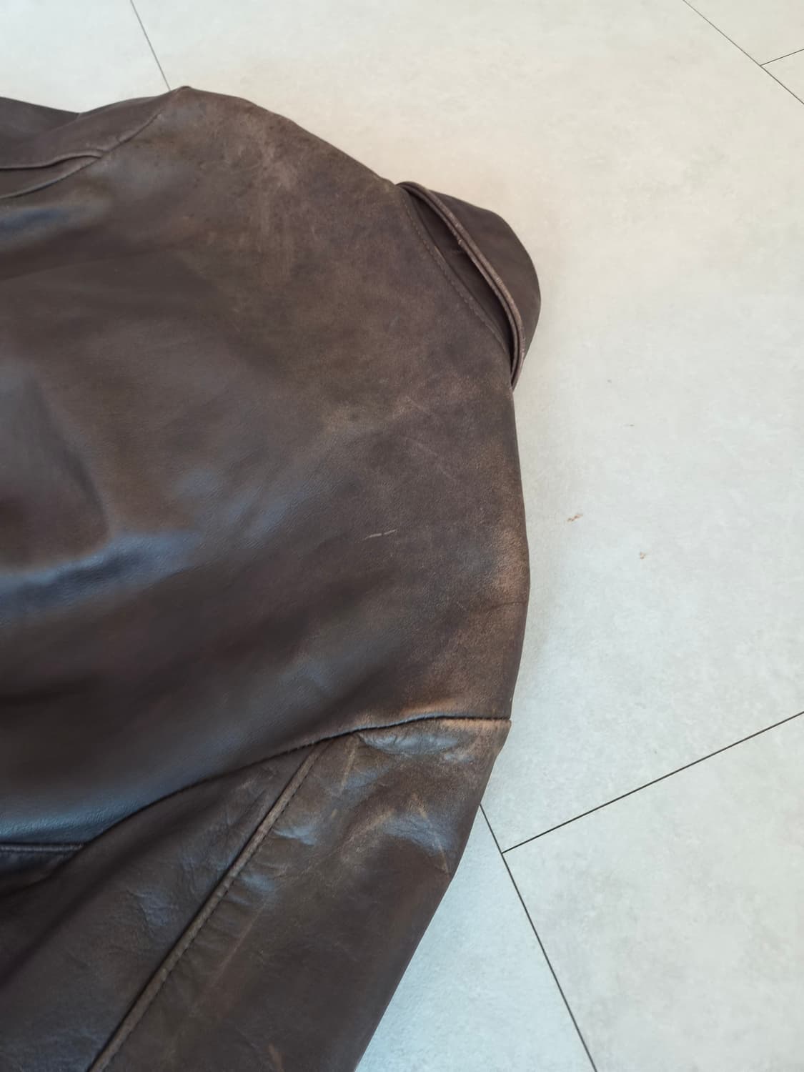 빈티지 쇼트 A-2 레더자켓 브라운 L 상품이미지7