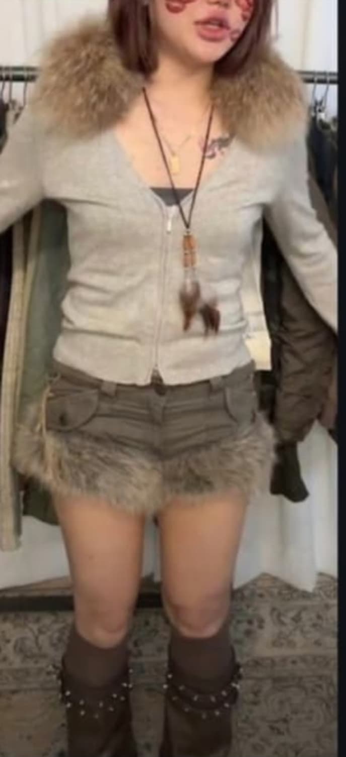 래빗퍼 가디건(털 탈부착) 토끼털 가디건 레이어룸 상품이미지1