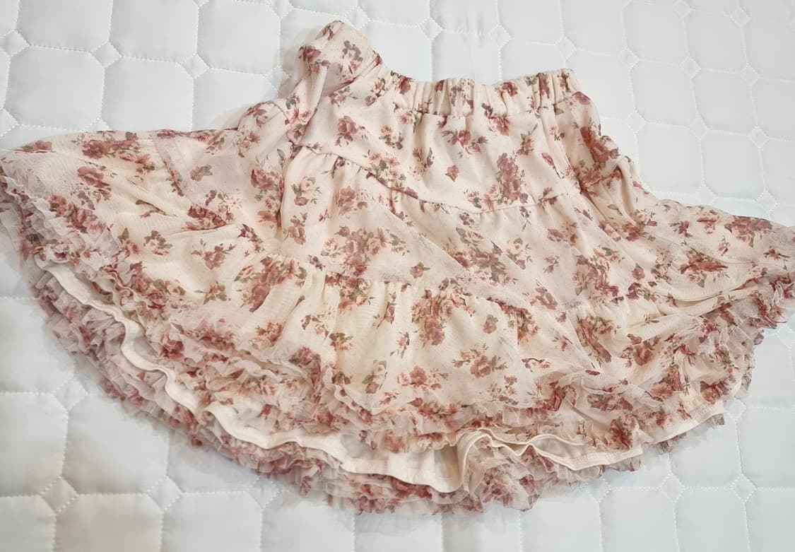 로맨틱 플로럴 러플 스커트 상품이미지4