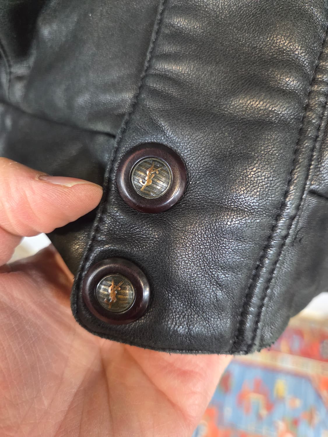 입생로랑 빈티지 올드스쿨 양가죽 봄버자켓 L 상품이미지6