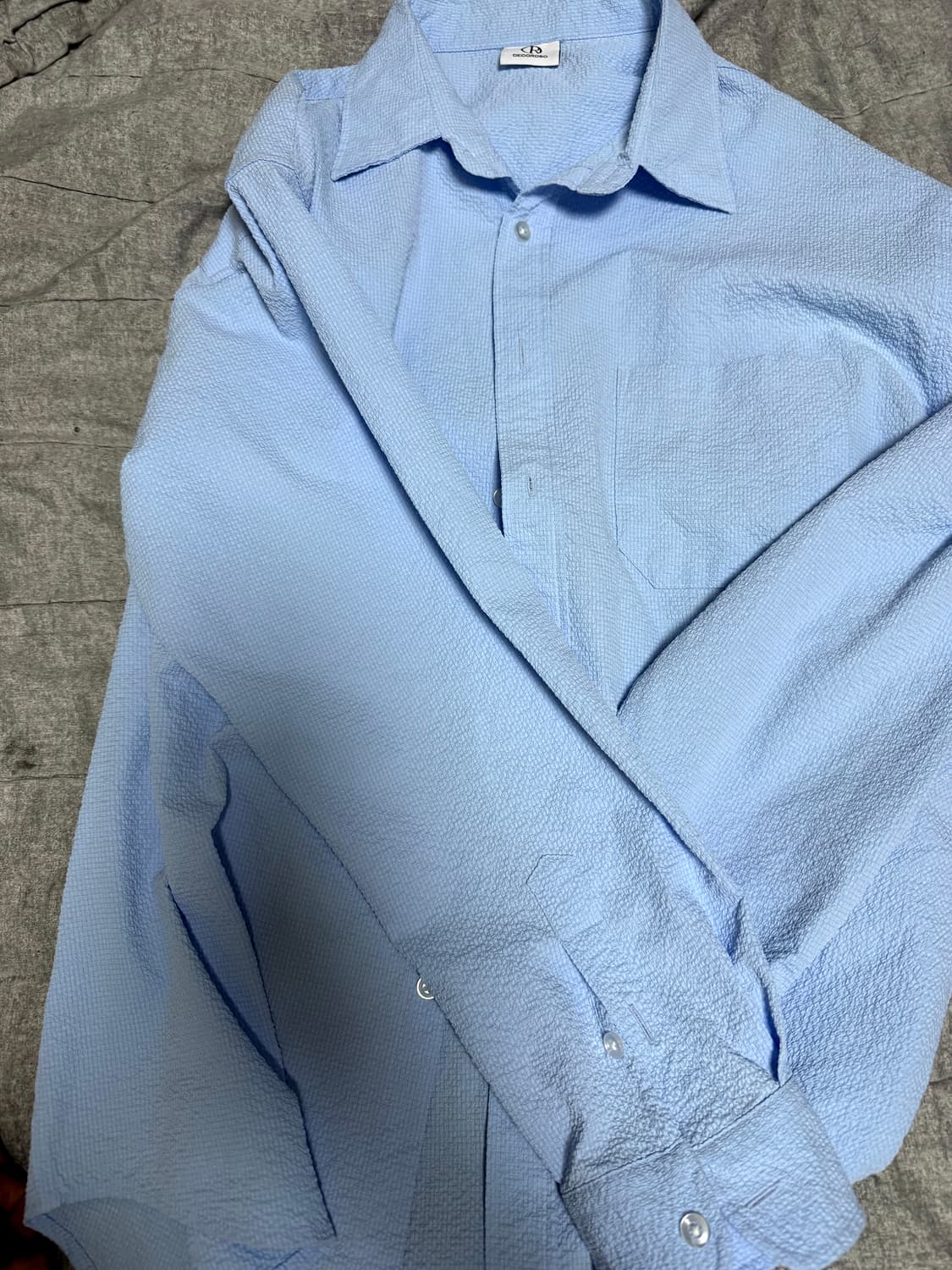 데꼬로소 시어서커 셔츠 하늘색 1사이즈 상품이미지3