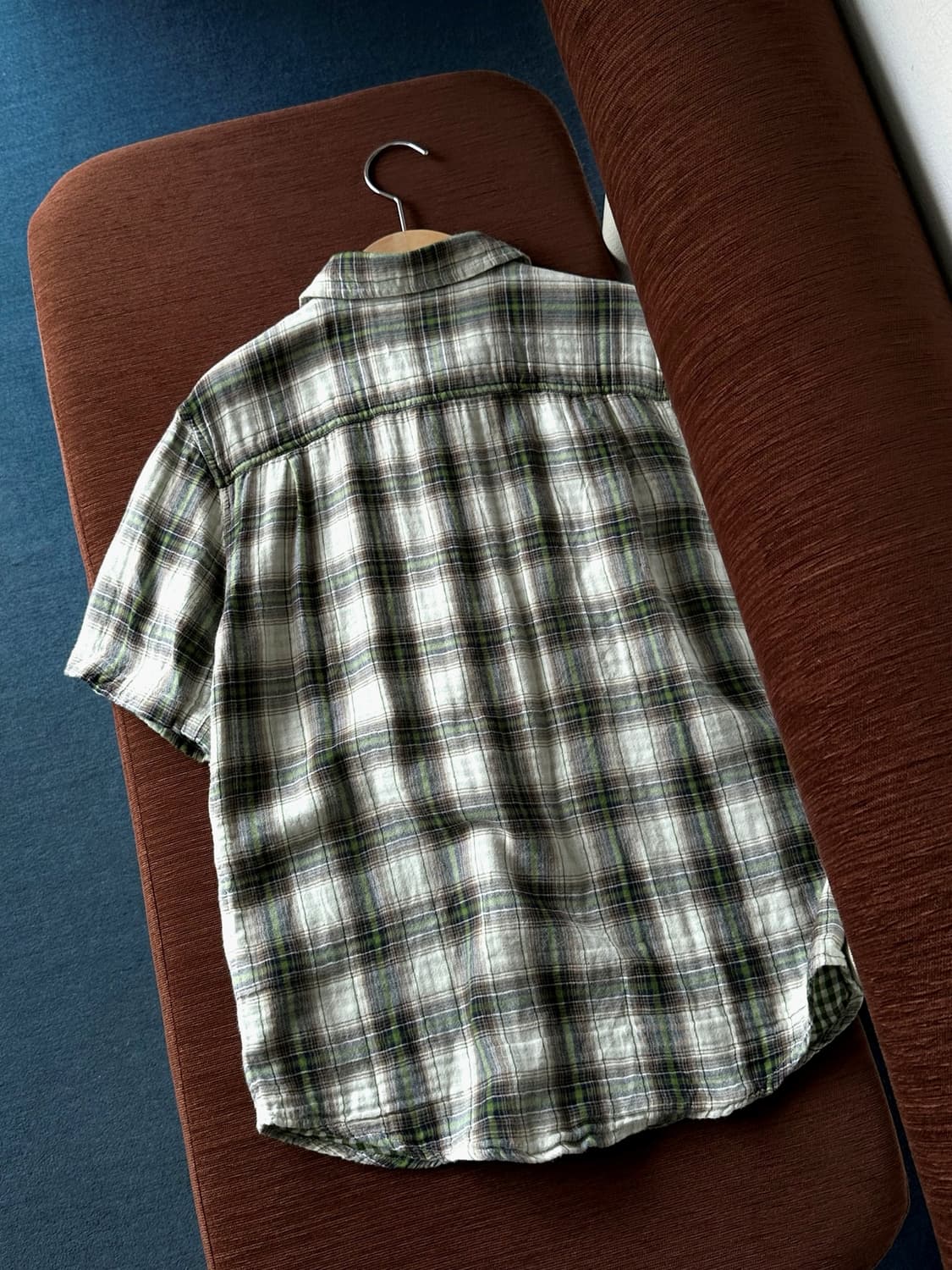 Cotton gauze fabric check shirt 상품이미지9
