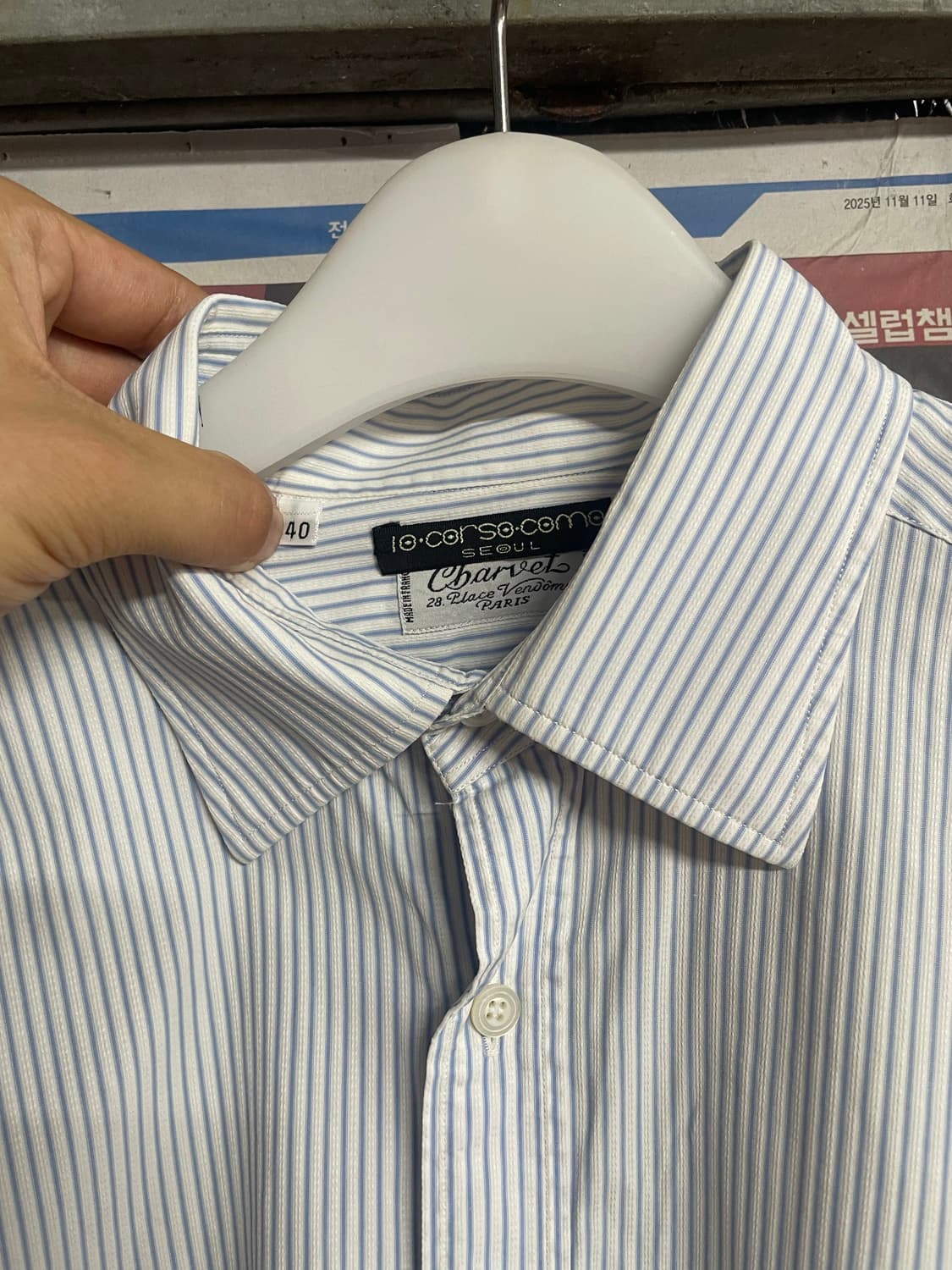 Charvet(샤르베),10 corso como 스트라이프 셔츠 상품이미지3