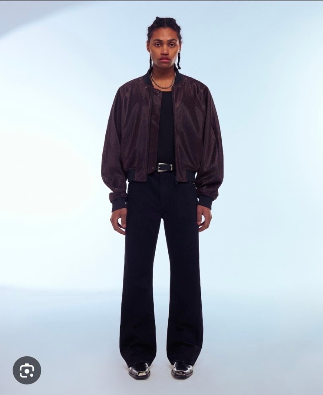 엘무드 메탈릭 더블 메쉬 보머 자켓 버건디 44 상품이미지1