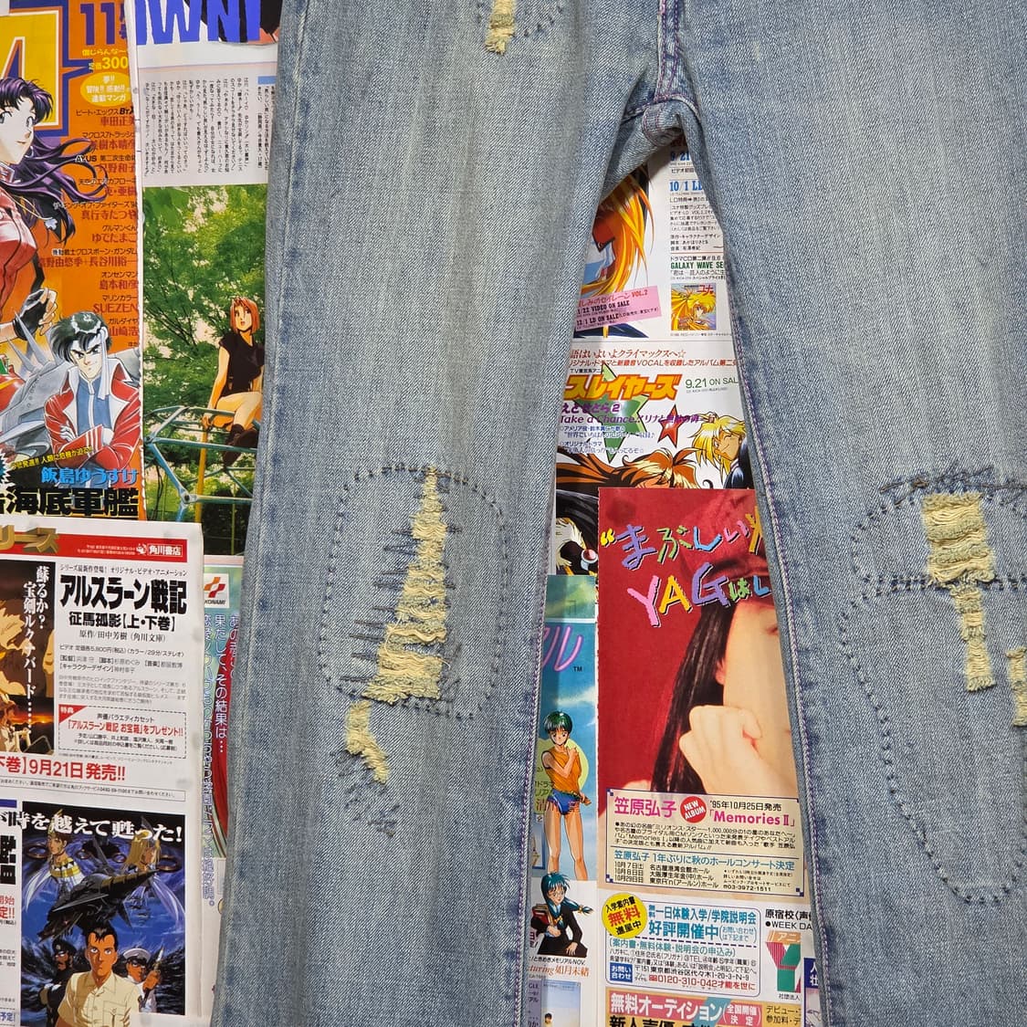 핑크 스티치 연청 로우라이즈 부츠컷 팬츠 상품이미지3