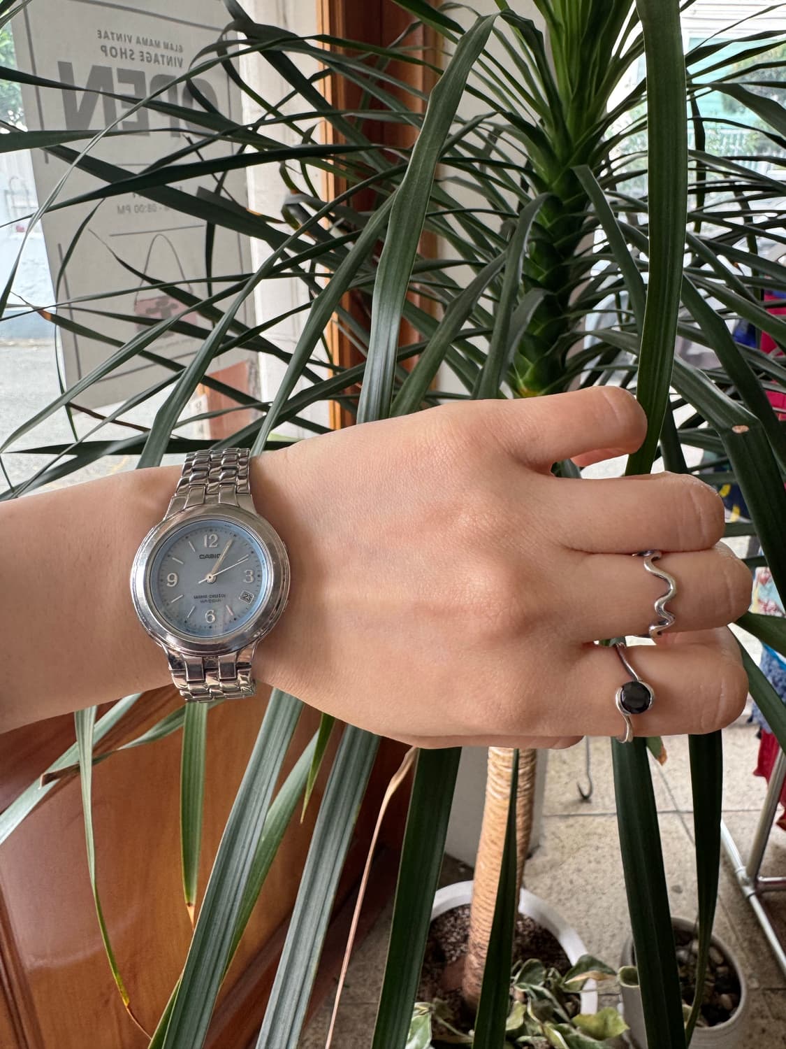 CASIO 카시오 웨이브 셉터 전파 수신 실버 메탈 워치 상품이미지6