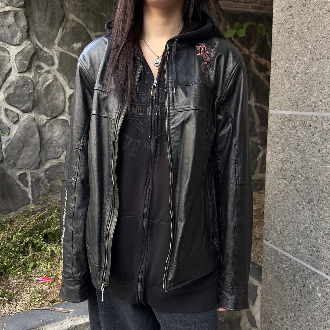 2012 레트로 할리 데이비슨 트라이벌 가죽 자켓 상품이미지7