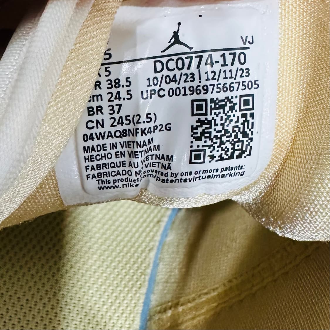 245) 나이키 운동화 여성 여자 신발 에어 조던 1 로우 옐로우 상품이미지9