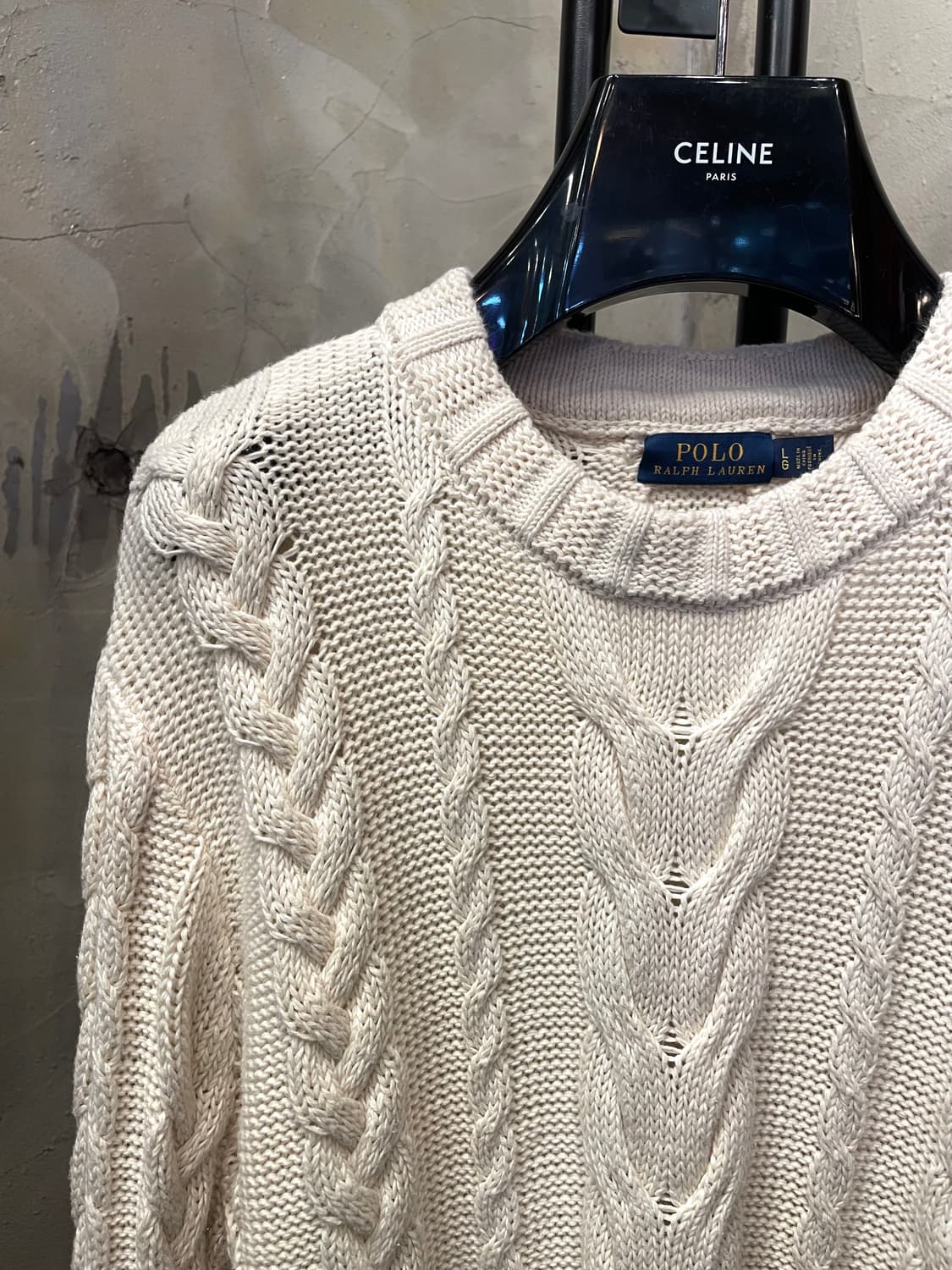 폴로 랄프로렌 아이보리 케이블 니트 66~77 상품이미지3
