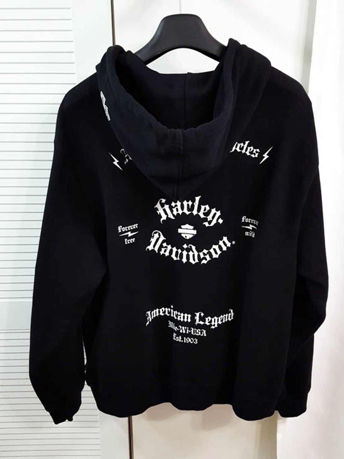 할리데이비슨 남성 오버핏 후드집업 블랙 프리 상품이미지4