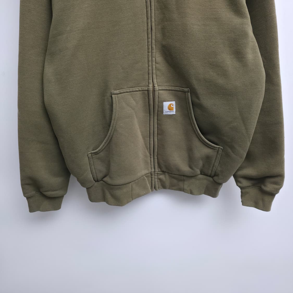 [L] 90's 칼하트 써멀 후드 집업 올리브 그린 상품이미지3