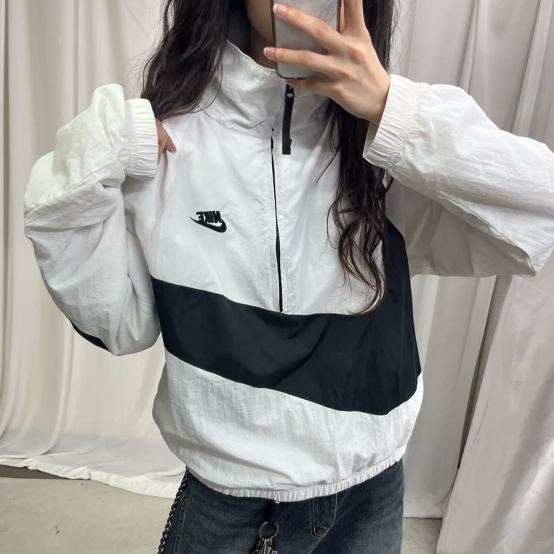 Nike white big swoosh anorak 상품이미지3