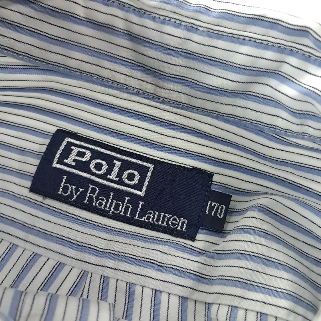 CK303 S 폴로 90s 일본판 소프트블루 스트라이프 셔츠 남방 상품이미지3