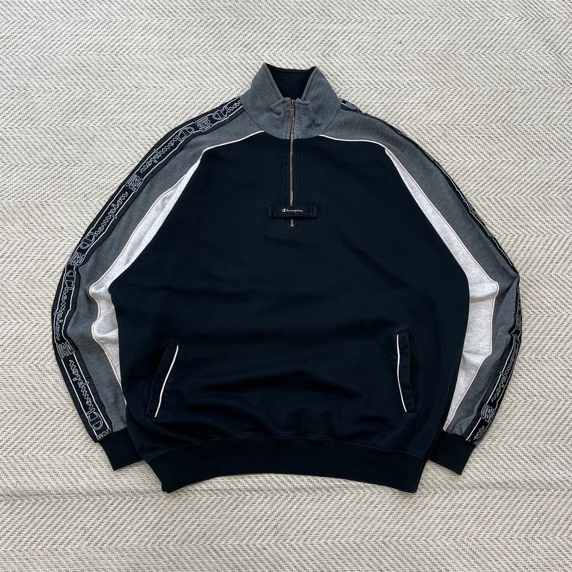 USA 챔피온 배색 하프 집업 맨투맨 r3274 상품이미지1