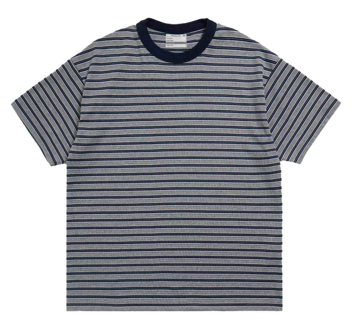 [L] STU 25ss 멀티 스트라이프 티_그레이 상품이미지1