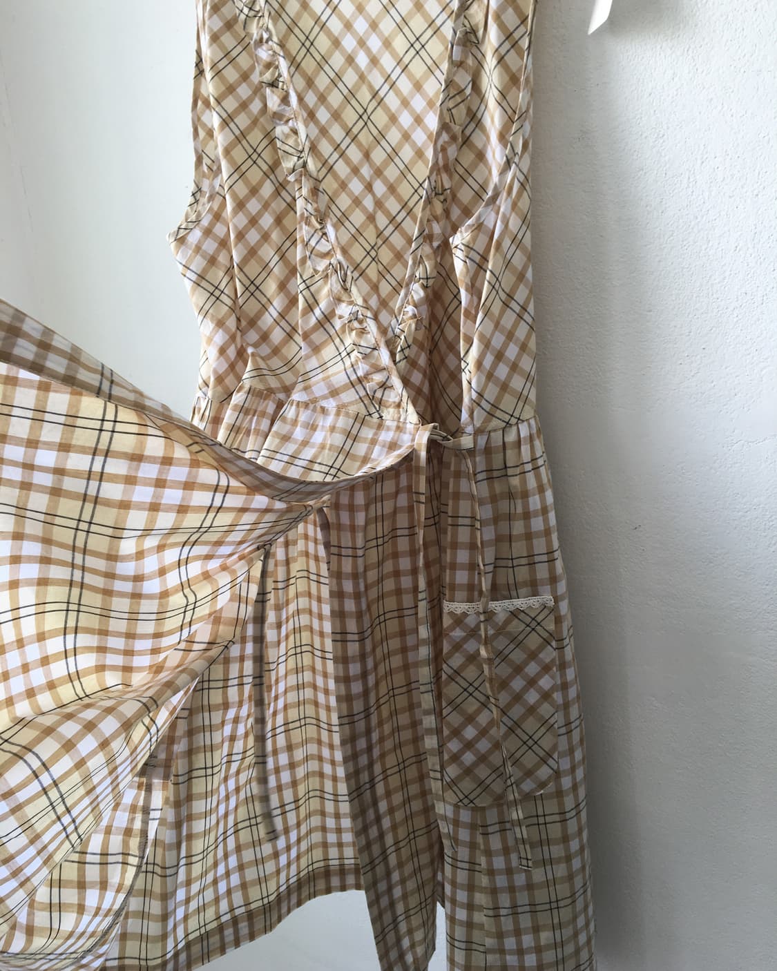 Check pattern frill wrap vest 상품이미지5