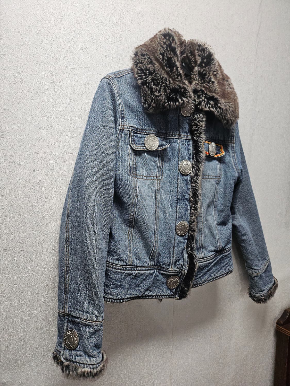 모르간 Y2K 빈티지 퍼트리밍 데님자켓 청자켓 S 상품이미지2
