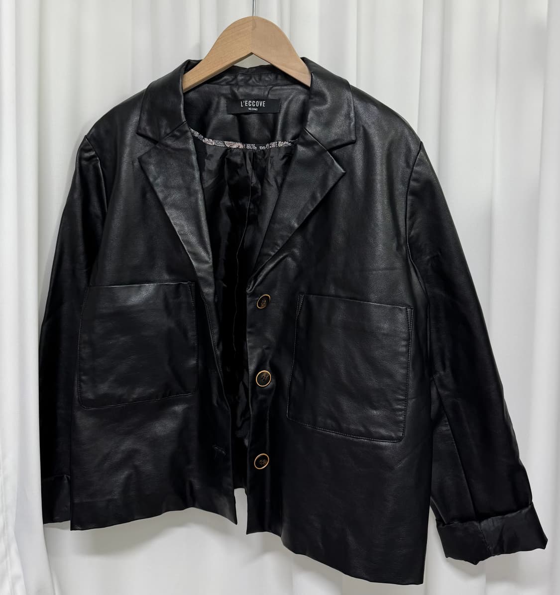 L'ECCOVE 레코브 블랙 레더 가죽 자켓 상품이미지7