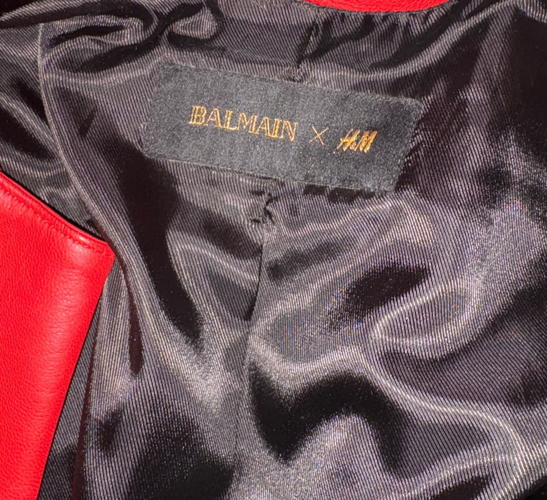 AW15 Balmain x H&M Red Biker Jacket 상품이미지4