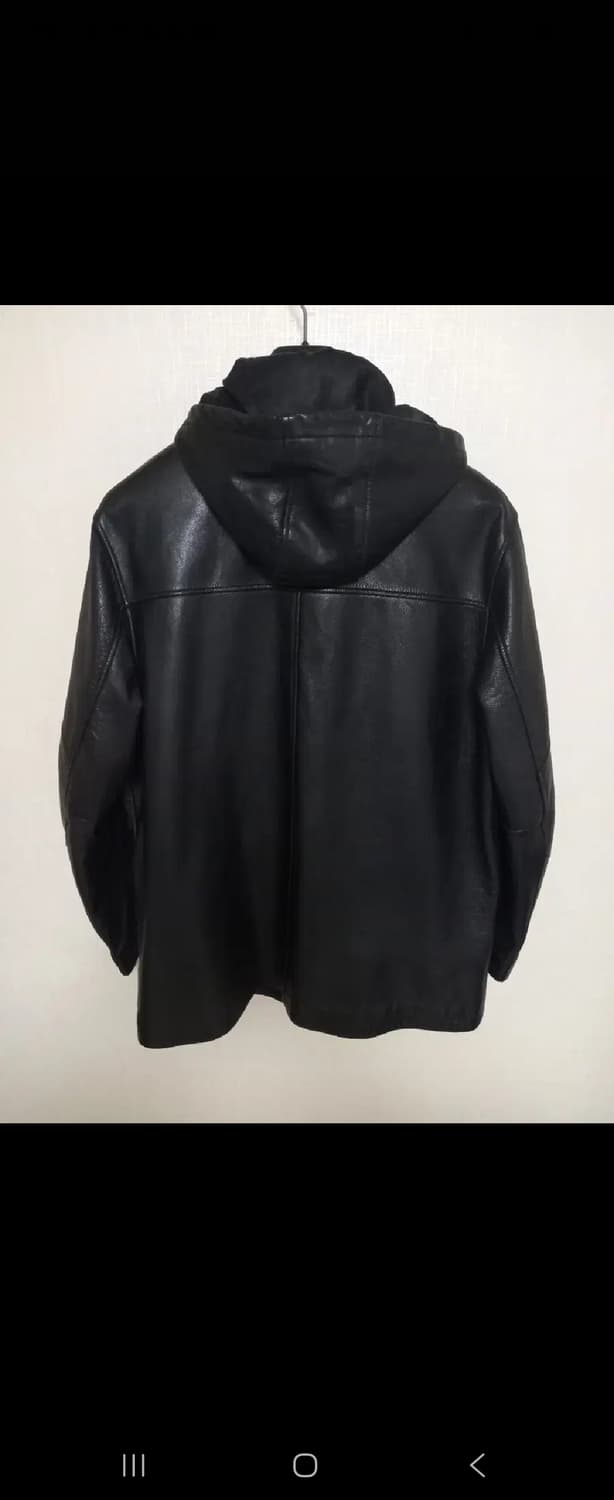 천연 양가죽 검정 후드 자켓 100~105 상품이미지3