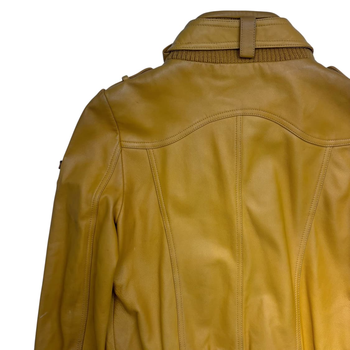본더치 y2k 크롭 렘 스킨 옐로 레더 자켓 S 상품이미지5